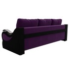 Прямой диван «Меркурий еврокнижка», еврокнижка, микровельвет, цвет фиолетовый / чёрный - Фото 7