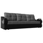 Прямой диван «Меркурий еврокнижка», механизм еврокнижка, рогожка, цвет серый / чёрный - Фото 1