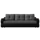 Прямой диван «Меркурий еврокнижка», механизм еврокнижка, рогожка, цвет серый / чёрный - Фото 5
