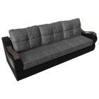 Прямой диван «Меркурий еврокнижка», механизм еврокнижка, рогожка, цвет серый / чёрный - Фото 4