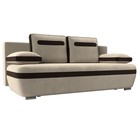 Прямой диван «Каир», механизм еврокнижка, микровельвет, цвет бежевый / коричневый - Фото 1