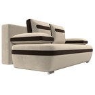 Прямой диван «Каир», механизм еврокнижка, микровельвет, цвет бежевый / коричневый - Фото 3