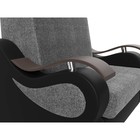 Прямой диван «Меркурий», механизм аккордеон, цвет серая рогожка / чёрная экокожа - Фото 4