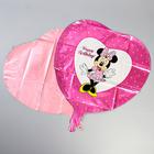 Букет из шаров фольгированных "Happy Birthday", набор 5 шт, Минни Маус, 4 сердечка, единичка - фото 7116477