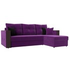 Угловой диван «Валенсия», механизм дельфин, микровельвет, цвет фиолетовый - фото 2167964
