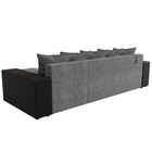 Угловой диван «Дубай», еврокнижка, правый угол, цвет серая рогожка / чёрная экокожа - Фото 6