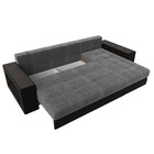 Угловой диван «Дубай», еврокнижка, правый угол, цвет серая рогожка / чёрная экокожа - Фото 8