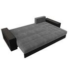 Угловой диван «Дубай», еврокнижка, правый угол, цвет серая рогожка / чёрная экокожа - Фото 9