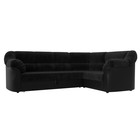 Угловой диван «Карнелла», механизм дельфин, велюр, цвет чёрный / чёрный - фото 2168054