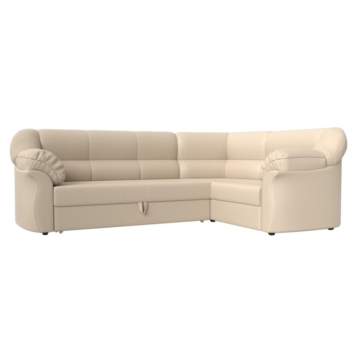Диван угловой «Карнелла», механизм дельфин, экокожа, цвет бежевый