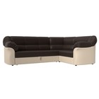 Угловой диван «Карнелла», механизм дельфин, экокожа, цвет коричневый / бежевый - фото 2168079
