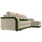 Угловой диван «Марсель», механизм еврокнижка, микровельвет, цвет бежевый / зелёный - Фото 3