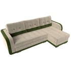 Угловой диван «Марсель», механизм еврокнижка, микровельвет, цвет бежевый / зелёный - Фото 5