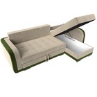 Угловой диван «Марсель», механизм еврокнижка, микровельвет, цвет бежевый / зелёный - Фото 6