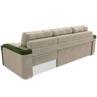 Угловой диван «Марсель», механизм еврокнижка, микровельвет, цвет бежевый / зелёный - Фото 9