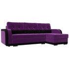Угловой диван «Марсель», механизм еврокнижка, микровельвет, цвет фиолетовый / чёрный - фото 2168148