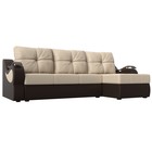 Угловой диван «Меркурий», механизм еврокнижка, экокожа, цвет бежевый коричневый - фото 2168174