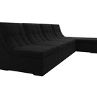 Угловой модульный диван «Холидей», механизм дельфин, микровельвет, цвет чёрный - Фото 3