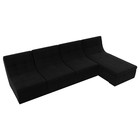 Угловой модульный диван «Холидей», механизм дельфин, микровельвет, цвет чёрный - Фото 5