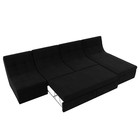 Угловой модульный диван «Холидей», механизм дельфин, микровельвет, цвет чёрный - Фото 7