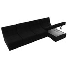Угловой модульный диван «Холидей», механизм дельфин, микровельвет, цвет чёрный - Фото 8