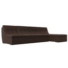 Угловой модульный диван «Холидей», механизм дельфин, рогожка, цвет коричневый - фото 2168312