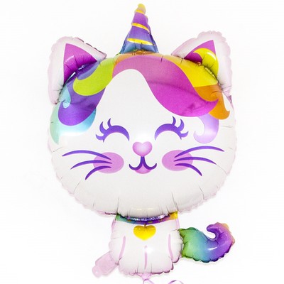 Шар фольгированный 36" «Котёнок-единорог»