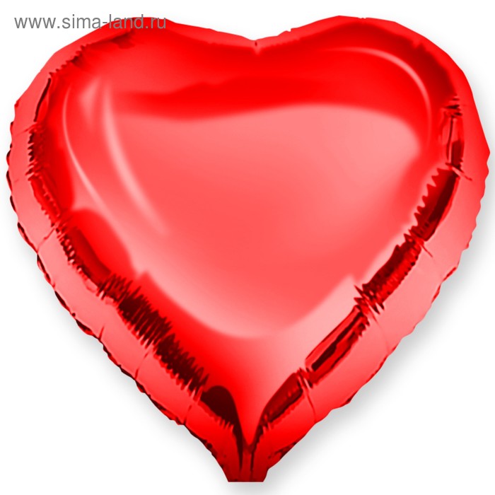 Шар фольгированный 18'', сердце, цвет красный - Фото 1