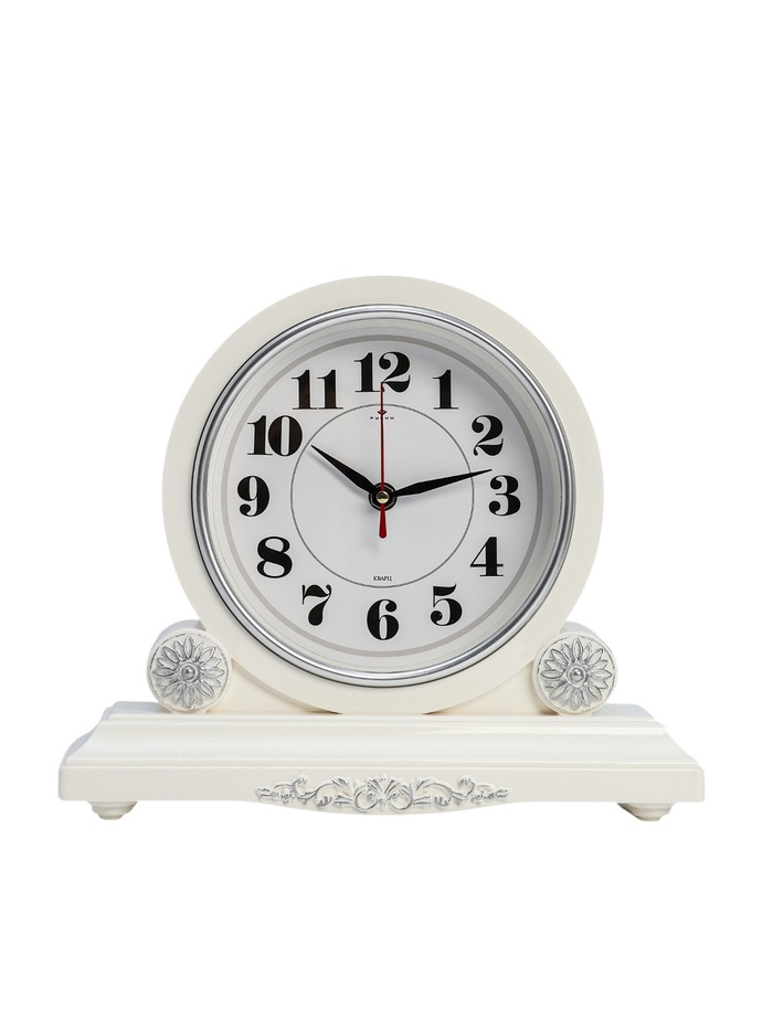 Часы настольные каминные «Берта», бесшумные, d=16.5 см, белые, от батарейки 1×АА - Фото 1