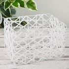 Корзина для хранения плетёная Доляна ручной работы «Паутинка», 19×15×12 см, цвет белый - Фото 2