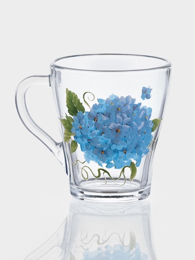 Кружка «Гортензия», 250 мл, стекло, прозрачная