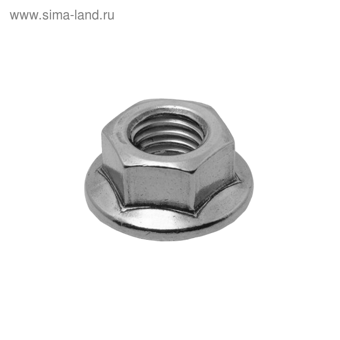 Гайка Steelrex, с фланцем, DIN 6923, класс прочности 6, оцинкованная, М10, 500 шт