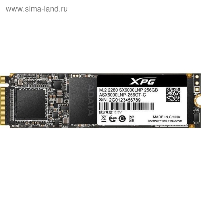 Накопитель SSD A-Data XPG SX6000 Lite M.2 2280 ASX6000LNP-256GT-C, 256Гб, PCI-E x4 - Фото 1