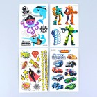 Набор детских татуировок, 4 шт.: машинки, пираты, роботы, супергерои - фото 6285195