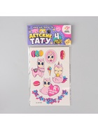 Переводные татуировки детские «Лама, воздушный шар, единорог, олень», набор 4 листа - Фото 2