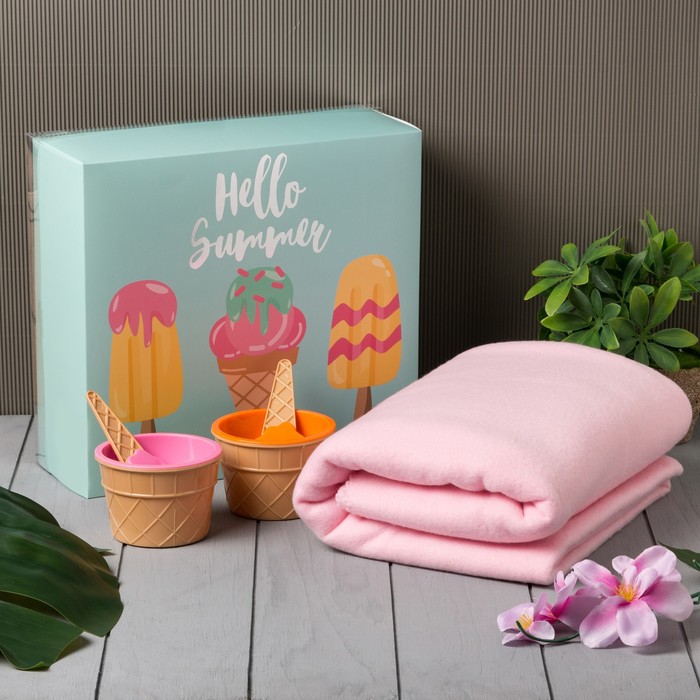 Подарочный набор LoveLife Summer: плед 150х130 см + формочки для мороженого - Фото 1