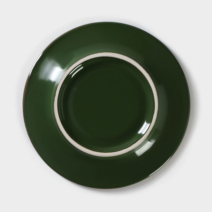 Блюдце фарфоровое универсальное Punto verde, d=15 см, цвет зелёный - фото 1907090761