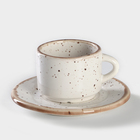 Кофейная пара фарфоровая Punto bianca: чашка 80 мл, блюдце d=6 см - фото 4303108