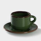 Кофейная пара фарфоровая Punto verde, чашка 80 мл, блюдце d=6 см - фото 4303113