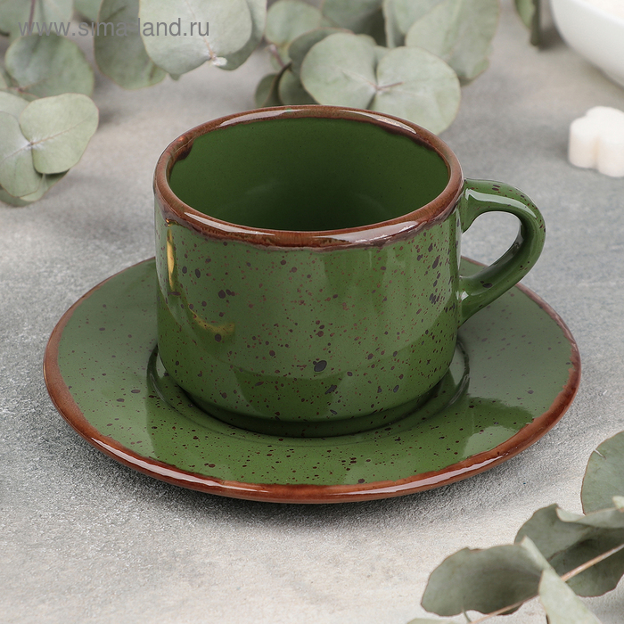Чайная пара Punto verde, чашка 200 мл, блюдце d=15,5 см - Фото 1