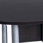 Стол Овальный с ящиком Эконом 1100х600х750 Металик серый/Венге - Фото 4
