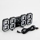 Часы электронные «Цифры», USB, настольные, настенные, на подвесе, 9×3×23 см, зелёная индикация - Фото 4
