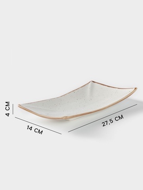 Блюдо для суши Хорекс Punto bianca, 27.5×14 см, фарфор, белое