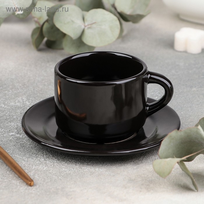 Кофейная пара Rosa nero, чашка 80 мл, блюдце d=6 см - Фото 1
