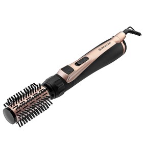 Фен-щётка BRAYER 3100BR, 1000 Вт, 3 насадки, 2 скорости, шнур 1.8 м, чёрно-золотистая