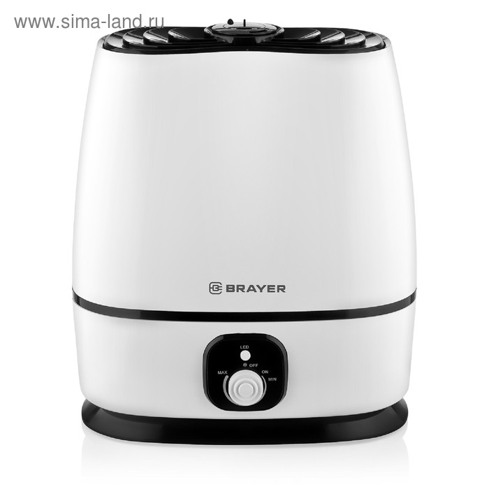 Увлажнитель воздуха BRAYER BR4702, ультразвуковой, 25 Вт, 6 л, 25 м², белый - Фото 1