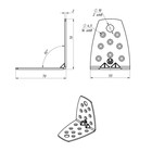 Уголок крепёжный 70×70×55×2.0 усил.цинк, сзенковкой шт., 100 шт. 4886544