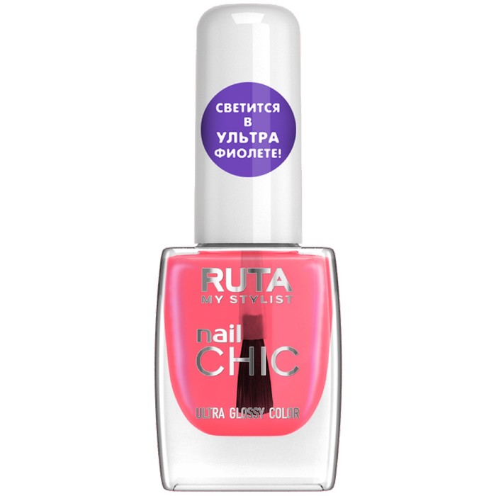 Лак для ногтей Ruta Nail Chic, флуоресцентный топ, тон 61, розовый