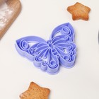 Форма для печенья «Бабочка», вырубка, штамп, цвет сиреневый - Фото 2