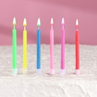 Набор свечей в торт 6 штук, с цветным пламенем, 6 см - фото 108419520